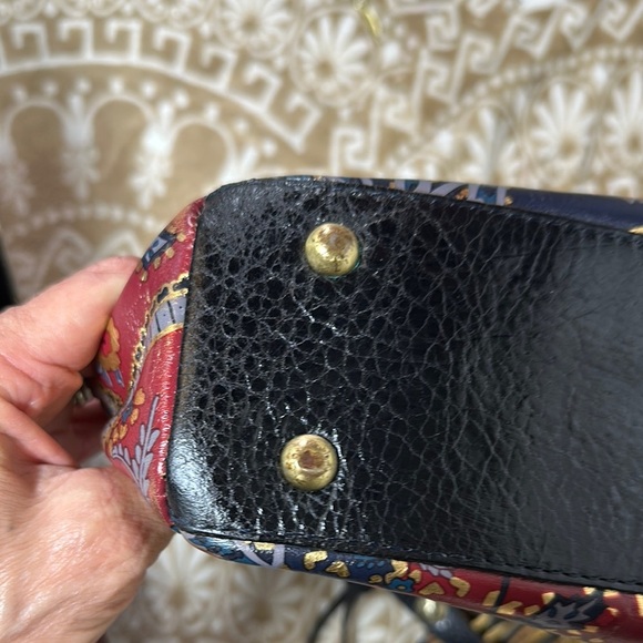Patricia Nash Black and Red Satchel with Intricate Design - Picture 7 of 16